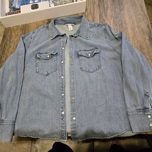 H&M Light Blue Denim Shirt